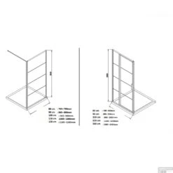 BWS Douchecabine Frame 90x90 Cm 8 Mm NANO Glas Mat Zwart Raster -Winkel Voor Badkamerdouchebenodigdheden douchecabine bws frame tech 4