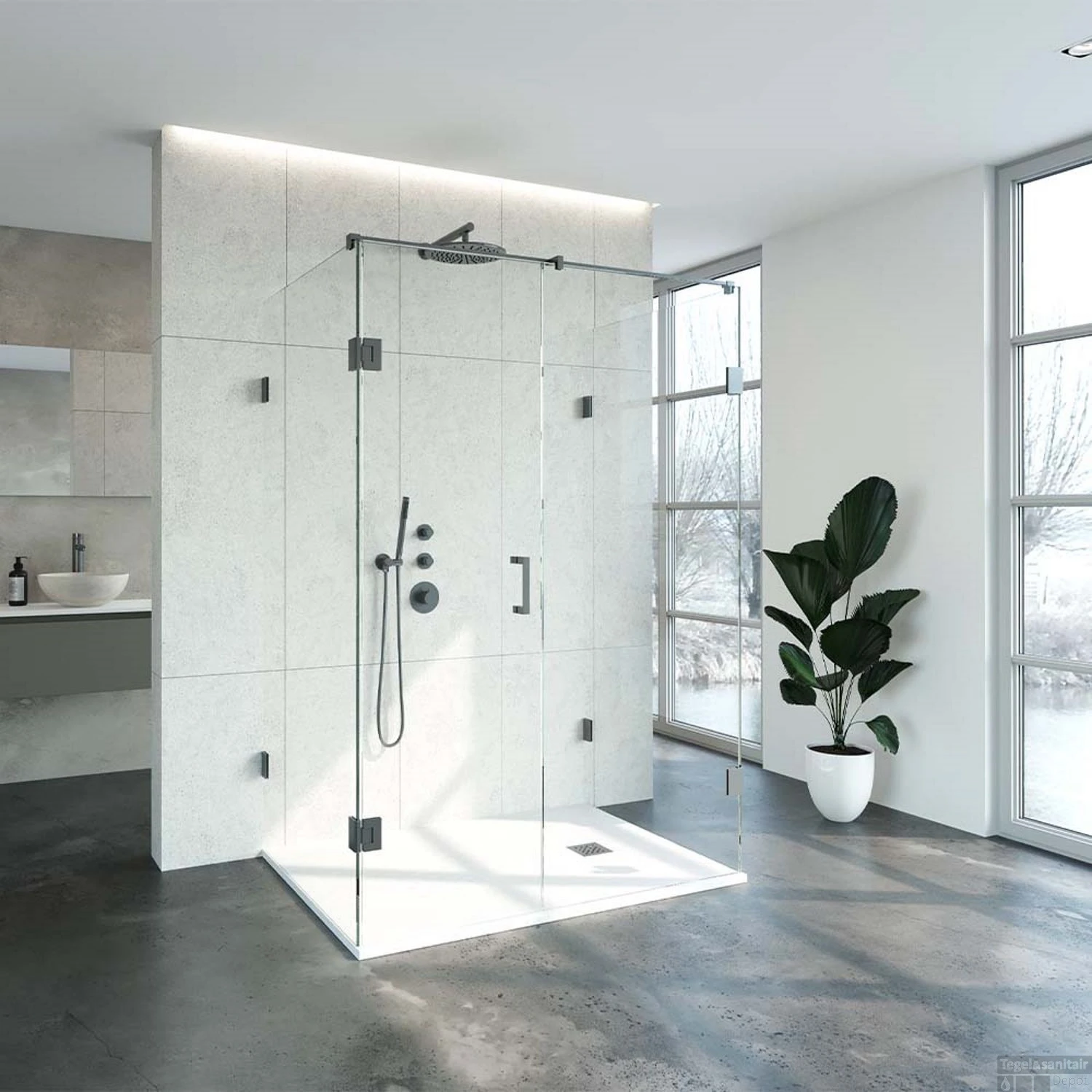 Douchecabine Compleet Just Creating Profielloos XL 100x140 Cm Gunmetal 2 Douchecabine Compleet Just Creating Profielloos XL 100x140 Cm Gunmetal - Afbeelding 2