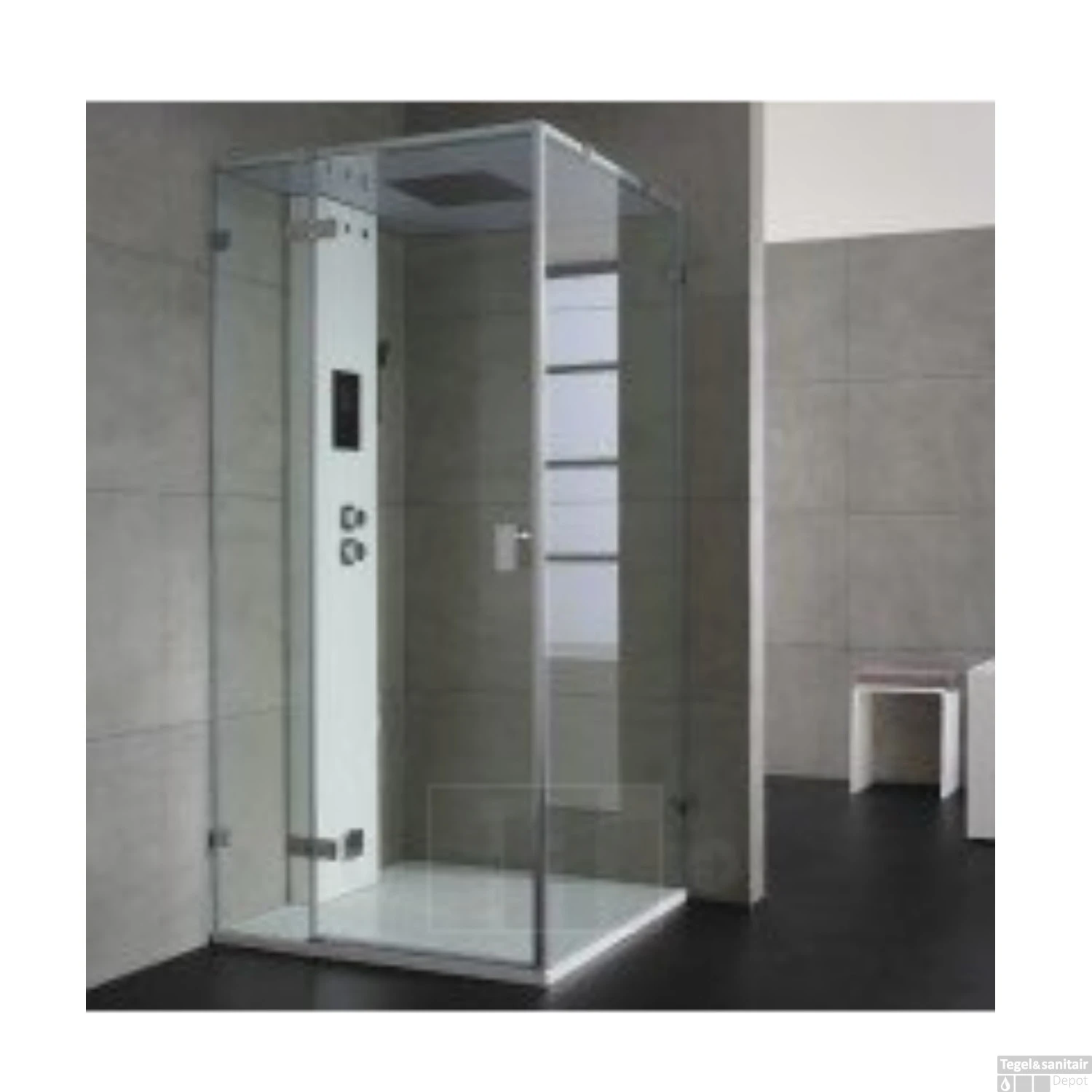 Douchecabine Eago Stoomdouche LD106F15 100x100 Links Glanzend Wit 2 Douchecabine Eago Stoomdouche LD106F15 100x100 Links Glanzend Wit - Afbeelding 2