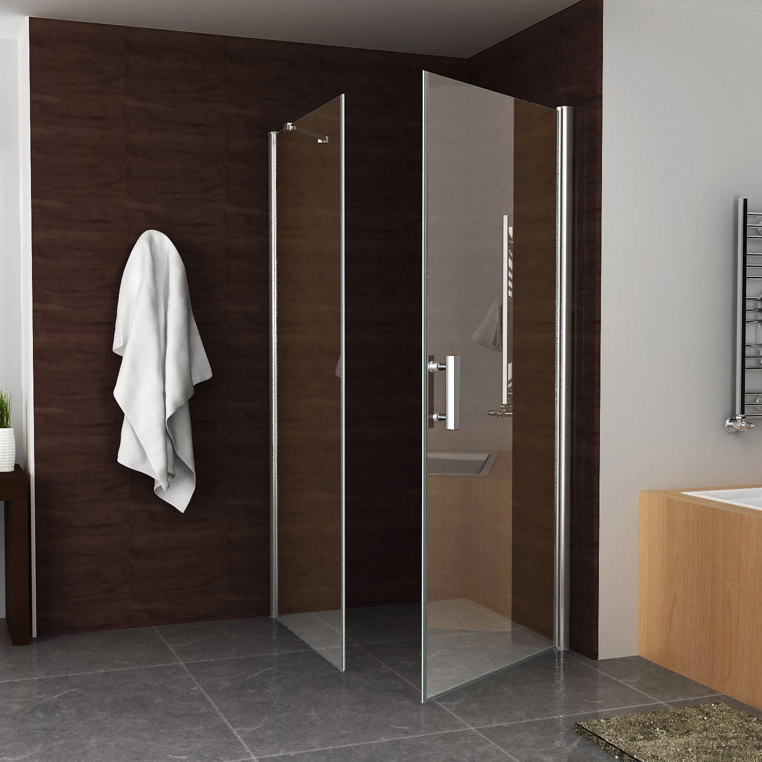 Douchecabine Vierkant 1 Swingdeur 90x90x200cm 8mm Boss & Wessing Met Nano Coating 2 Douchecabine Vierkant 1 Swingdeur 90x90x200cm 8mm Boss & Wessing Met Nano Coating - Afbeelding 2