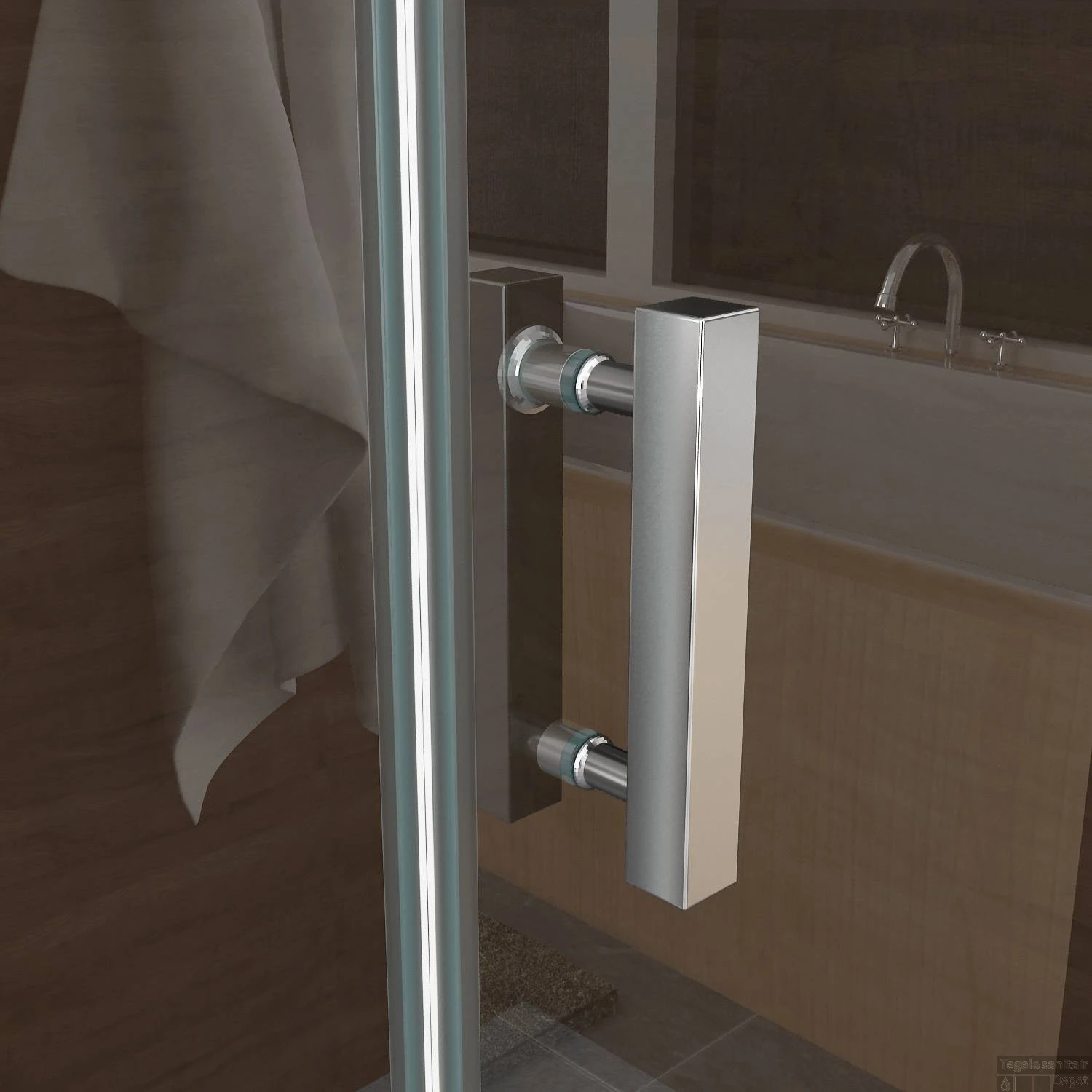 Douchecabine Vierkant 1 Swingdeur 90x90x200cm 8mm Boss & Wessing Met Nano Coating 5 Douchecabine Vierkant 1 Swingdeur 90x90x200cm 8mm Boss & Wessing Met Nano Coating - Afbeelding 5