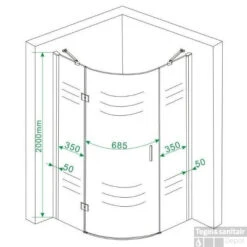 Douchecabine Wiesbaden Kwartrond 1 Deur LS 90x90cm 8mm NANO Coating -Winkel Voor Badkamerdouchebenodigdheden douchecabine wiesbaden kwartrond 1 deur ls 90x90cm 8mm nano coating tech