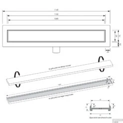Douchegoot Brauer Zero RVS Inclusief Vloerflens 110x7 Cm Tegelinlegrooster Omkeerbaar -Winkel Voor Badkamerdouchebenodigdheden douchegoot brauer rvs inclusief vloerflens 110x7 cm zero tegelinlegrooster omkeerbaar tec