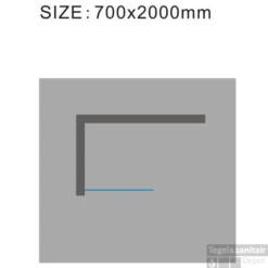 Douchewand Wiesbaden 90x200cm 10mm Met Middenband NANO Coating -Winkel Voor Badkamerdouchebenodigdheden douchewand 50x200cm muurprofiel nano antikalk coating technisch bovenaanzicht 3 2 1 1