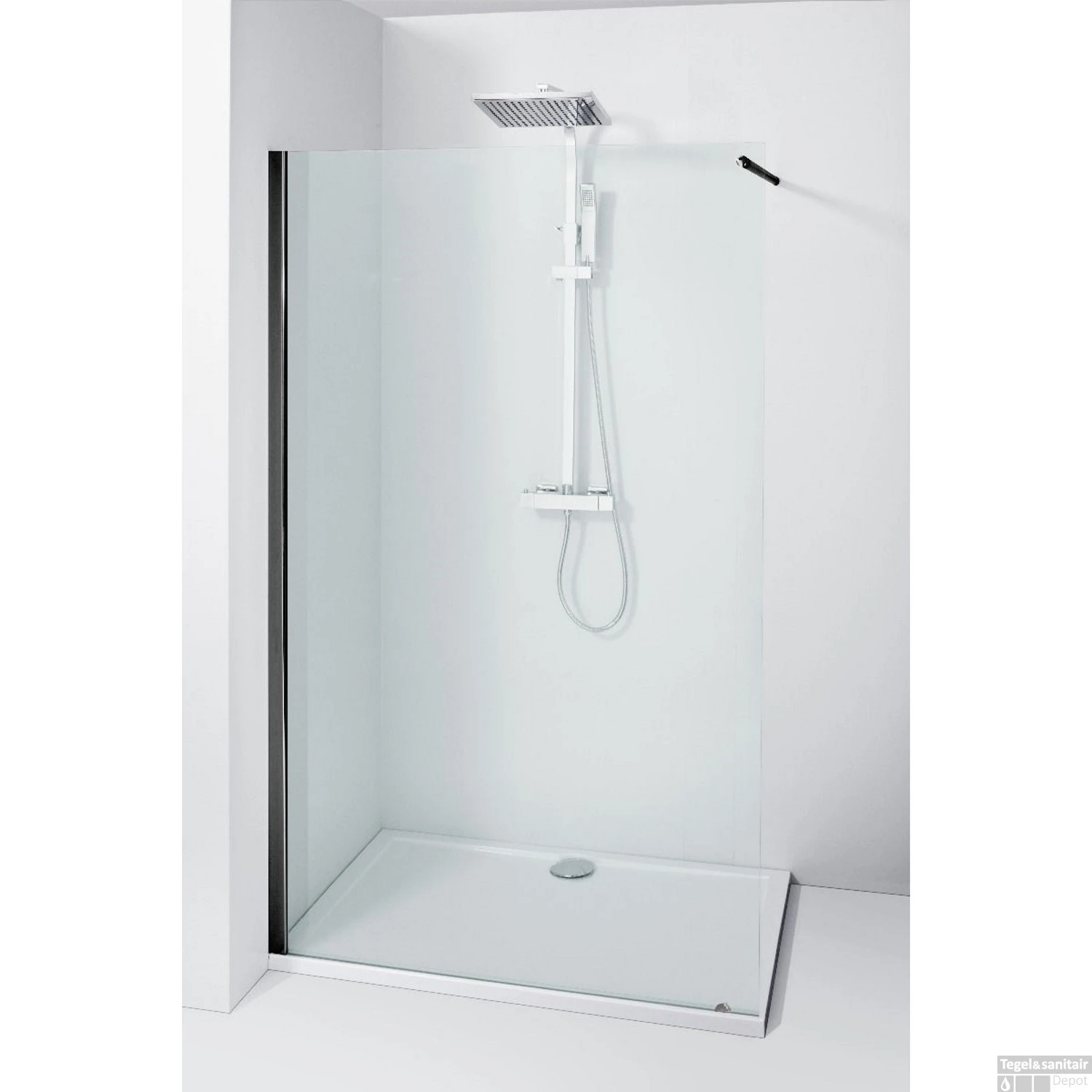 Douchewand Allibert Walk-In Lago 117-120x195 Cm Zwart 2 Douchewand Allibert Walk-In Lago 117-120x195 Cm Zwart - Afbeelding 2