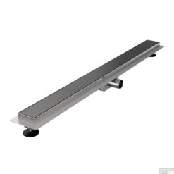 Douchegoot Brauer Gunmetal Inclusief Vloerflens 90x7 Cm Zero Tegelinlegrooster Omkeerbaar