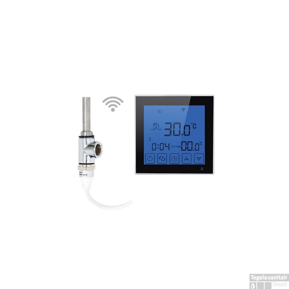 EH Design Radiator Athena Met Digitale Thermosstaat 60x140 Cm Geborsteld RVS - Afbeelding 5