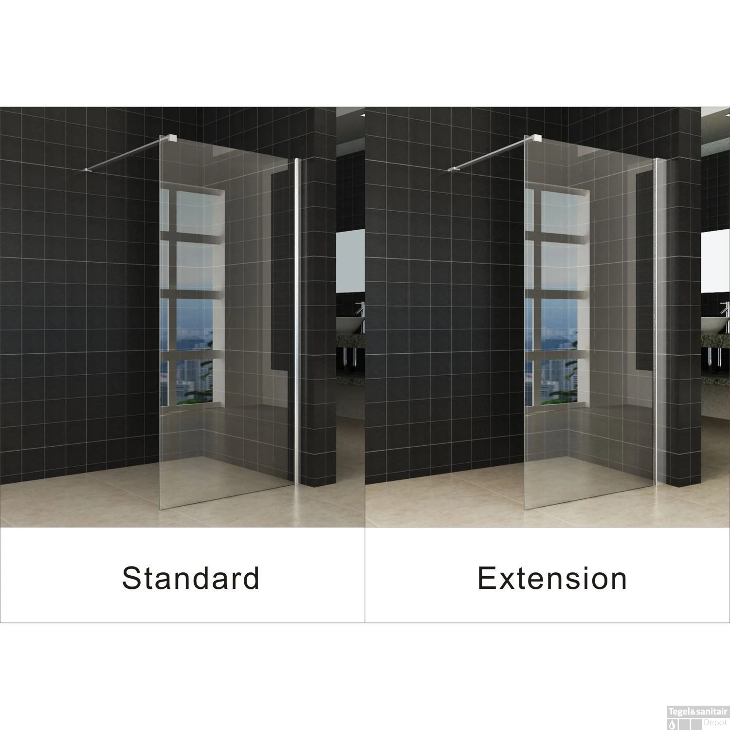 BWS Erie Verbredingsprofiel Voor Douchewand Aluminium 3x200 Cm 2 BWS Erie Verbredingsprofiel Voor Douchewand Aluminium 3x200 Cm - Afbeelding 2