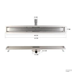 RVS Douchegoot Flens Met Uitneembaar Sifon 40x7cm 6,7cm Diep STANDAARD ROOSTER -Winkel Voor Badkamerdouchebenodigdheden flens design rooster 40cm tech