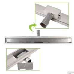 Messing Goud RVS Douchegoot Flens Met Uitneembaar Sifon 40x7cm 6,7cm Diep MESSING GOUD ROOSTER -Winkel Voor Badkamerdouchebenodigdheden flens tegel rooster 20cm messing goud 5 1 1