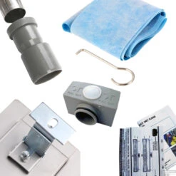 RVS Douchegoot Flens Met Uitneembaar Sifon 60x7cm 6,7cm Diep TEGELROOSTER MAT ZWART -Winkel Voor Badkamerdouchebenodigdheden flens tegel rooster 60cm mat zwart 4