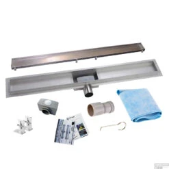 Wiesbaden RVS Douchegoot | Tegelrooster | Flens Met Uitneembaar Sifon | 70x7cm En 6,7cm Diep -Winkel Voor Badkamerdouchebenodigdheden flens tegel rooster 70 cm shop