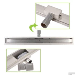 Wiesbaden RVS Douchegoot | Tegelrooster | Flens Met Uitneembaar Sifon | 70x7cm En 6,7cm Diep -Winkel Voor Badkamerdouchebenodigdheden flens tegel rooster 70cm 5