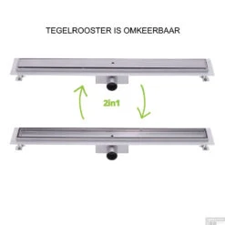 Wiesbaden RVS Douchegoot | Tegelrooster | Flens Met Uitneembaar Sifon | 70x7cm En 6,7cm Diep -Winkel Voor Badkamerdouchebenodigdheden flens tegel rooster 70cm 9