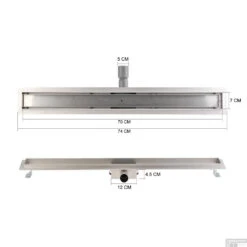 Wiesbaden RVS Douchegoot | Tegelrooster | Flens Met Uitneembaar Sifon | 70x7cm En 6,7cm Diep -Winkel Voor Badkamerdouchebenodigdheden flens tegel rooster 70cm tech