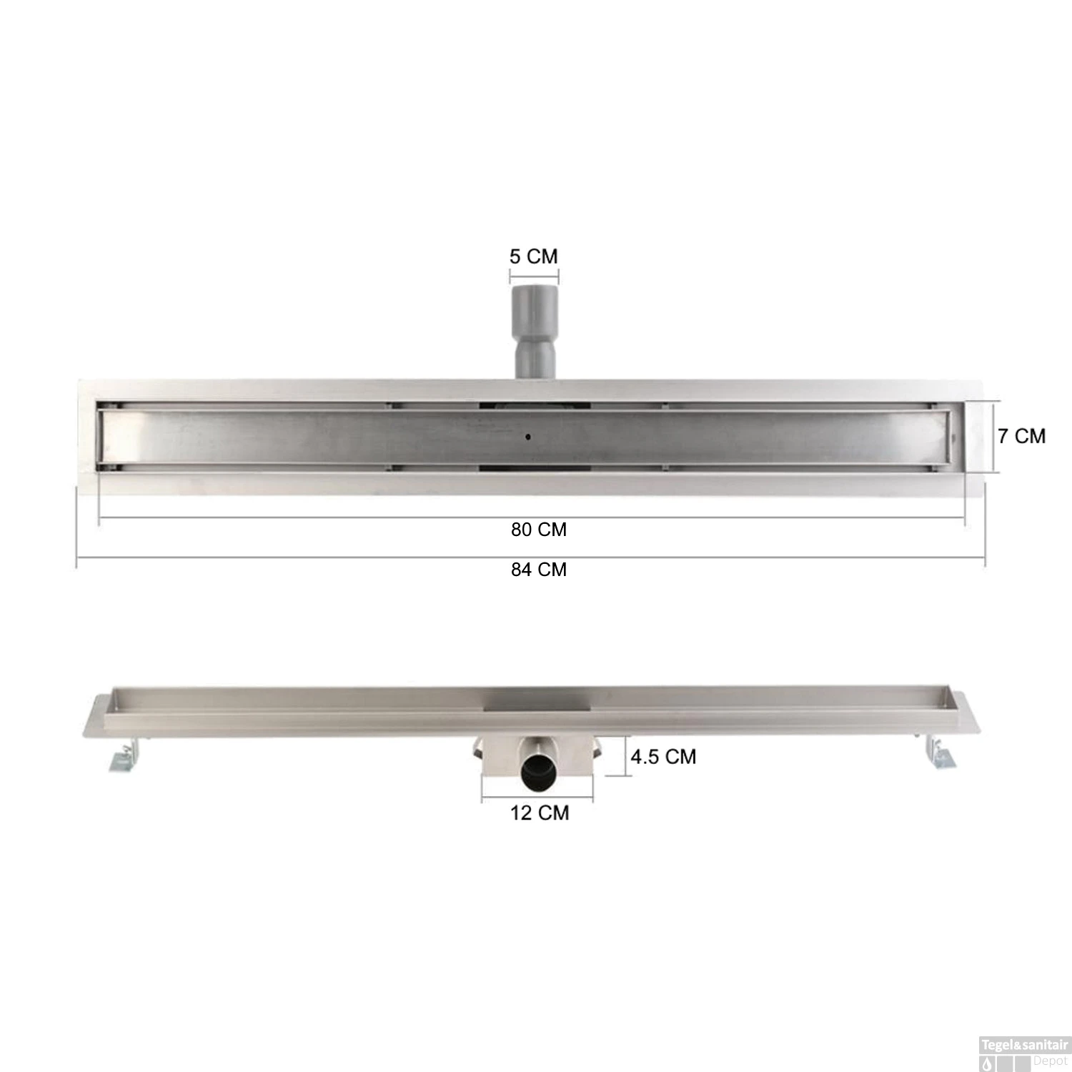 RVS Douchegoot Flens Met Uitneembaar Sifon 80x7cm 6,7cm Diep TEGELROOSTER MAT ZWART 7 RVS Douchegoot Flens Met Uitneembaar Sifon 80x7cm 6,7cm Diep TEGELROOSTER MAT ZWART - Afbeelding 7