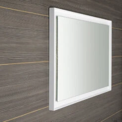 Badkamerspiegel Sapho Flut 100x70 Cm LED-Verlichting Omlijsting Wit -Winkel Voor Badkamerdouchebenodigdheden ft100 badkamerspiegel sapho flut 100x70 cm led verlichting omlijsting wit 3