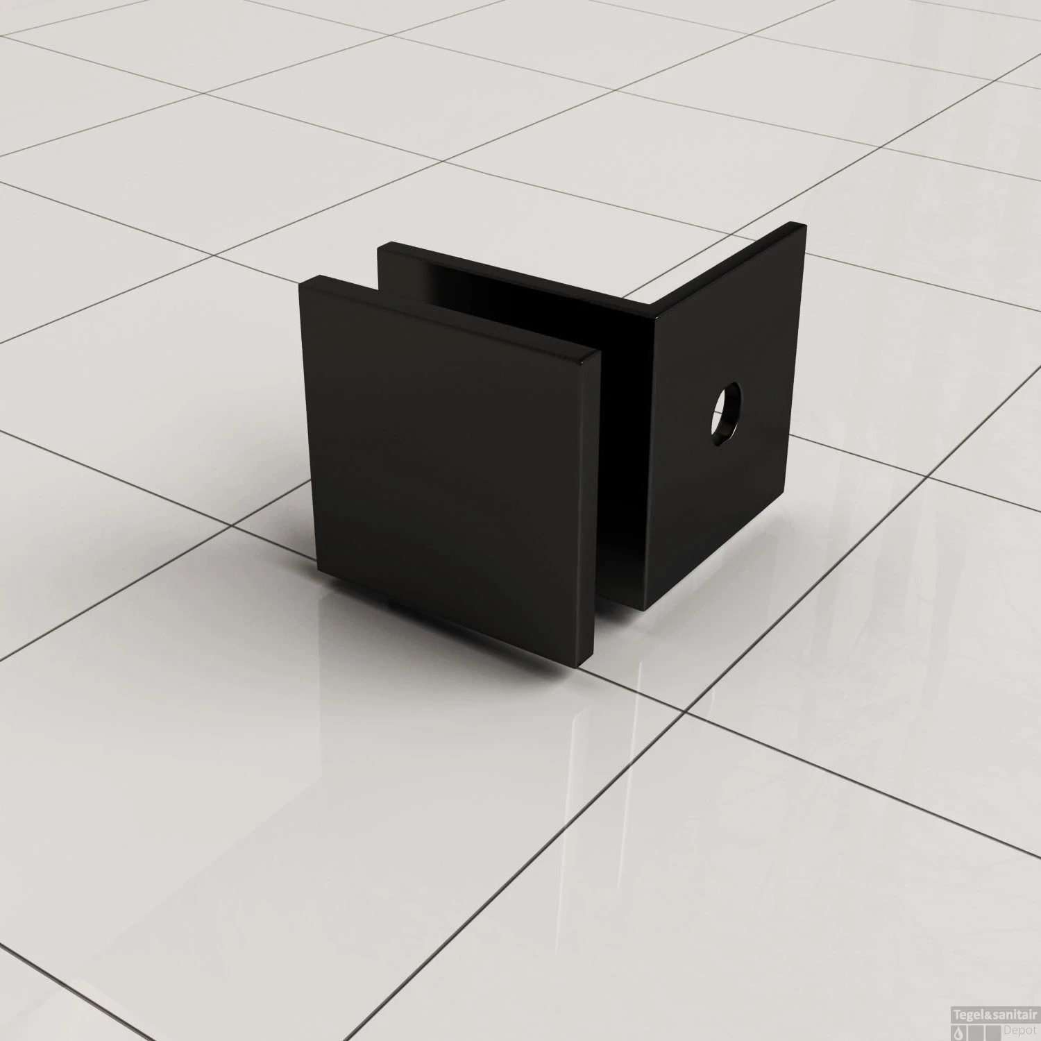 Glaskoppelingen Set Wiesbaden Voor Profielloze Inloopdouches Mat Zwart (twee Stuks)