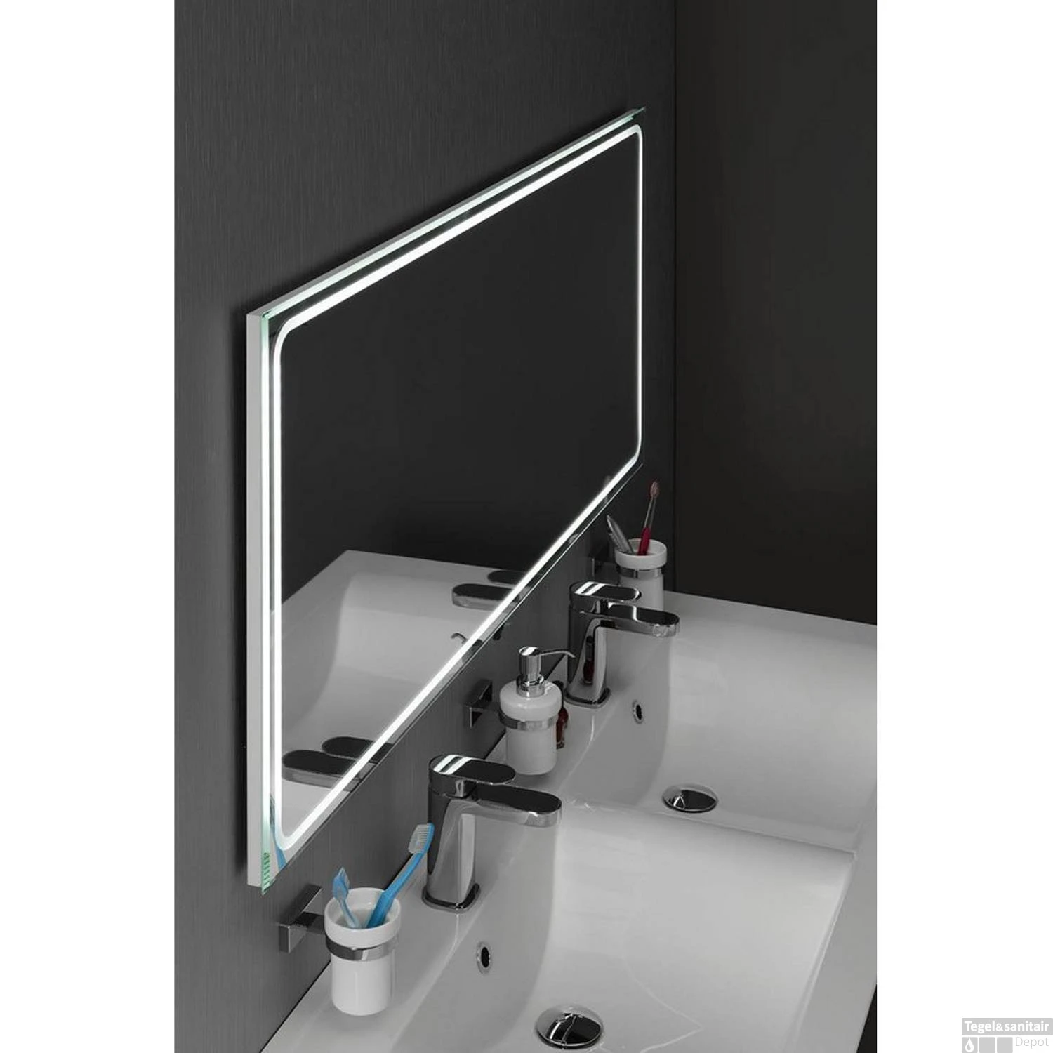 Badkamerspiegel Sapho Gemini II 110x65 Cm LED-Strips 6 Badkamerspiegel Sapho Gemini II 110x65 Cm LED-Strips - Afbeelding 6