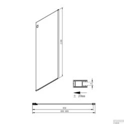 Zijwand Sapho Volcano 90x200 Cm 8 Mm Helder Glas Tbv Nisdeur Volcano Mat Zwart -Winkel Voor Badkamerdouchebenodigdheden gv3490 zijwand sapho volcano 90x200 cm 8 mm helder glas tbv nisdeur volcano mat zwart 4