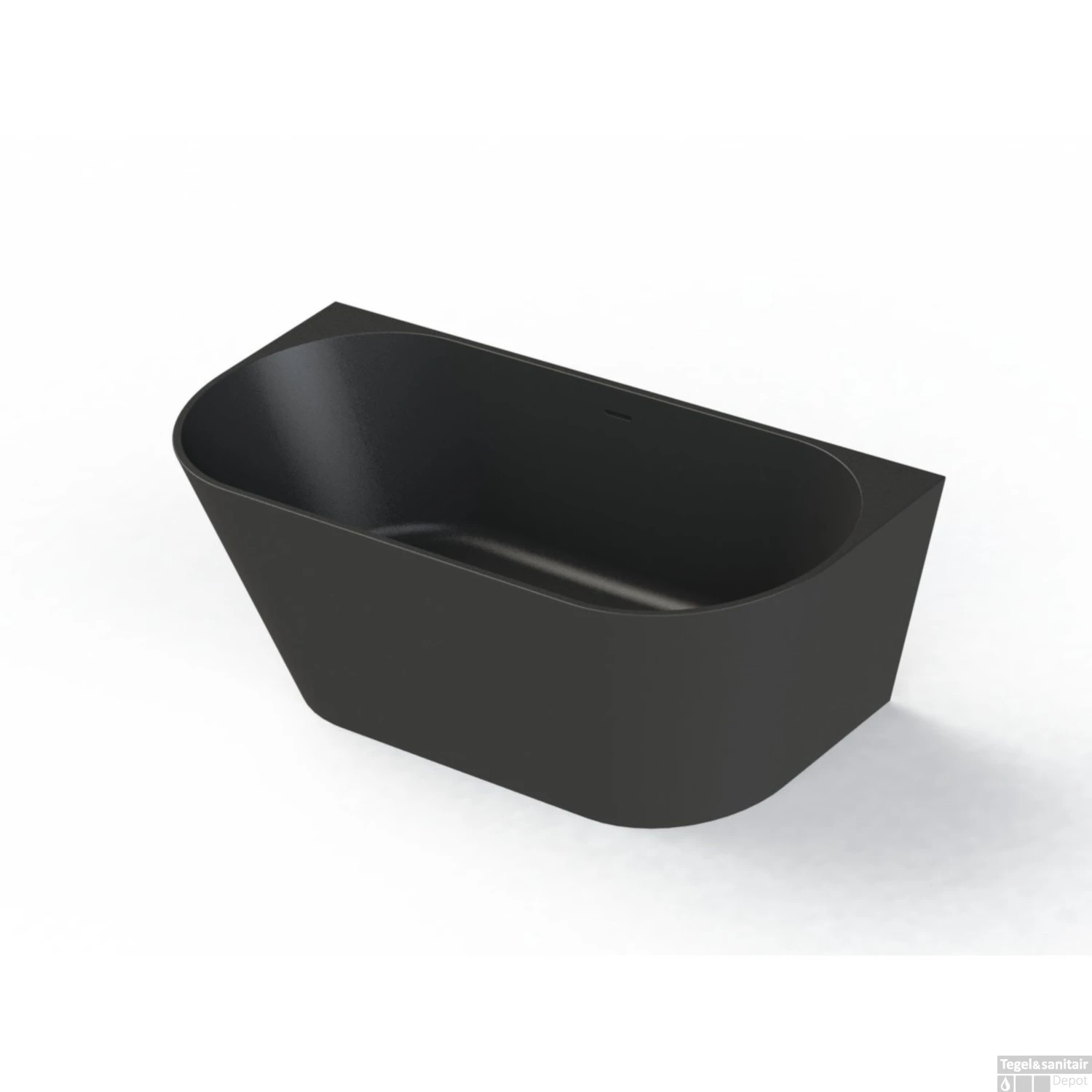 Half Vrijstaand Bad Arcqua Pinto Back To Wall 160x70x57 Cm Mat Zwart 1 Half Vrijstaand Bad Arcqua Pinto Back To Wall 160x70x57 Cm Mat Zwart
