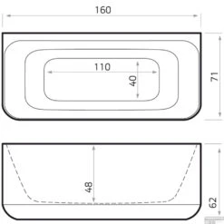 Half Vrijstaand Bad Xenz Guido 160x71x62 Cm Solid Surface Wit -Winkel Voor Badkamerdouchebenodigdheden half vrijstaand bad xenz guido 160x71x62 cm solid surface wit tech