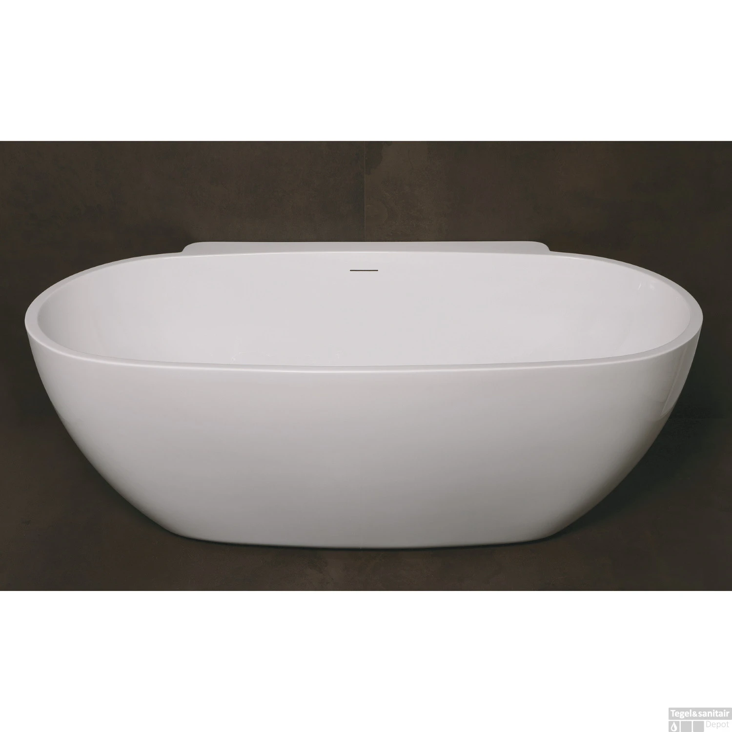 Half Vrijstaand Bad Luca Sanitair Primo 175x85x60cm Acryl Glans Wit Met Overloop - Afbeelding 2