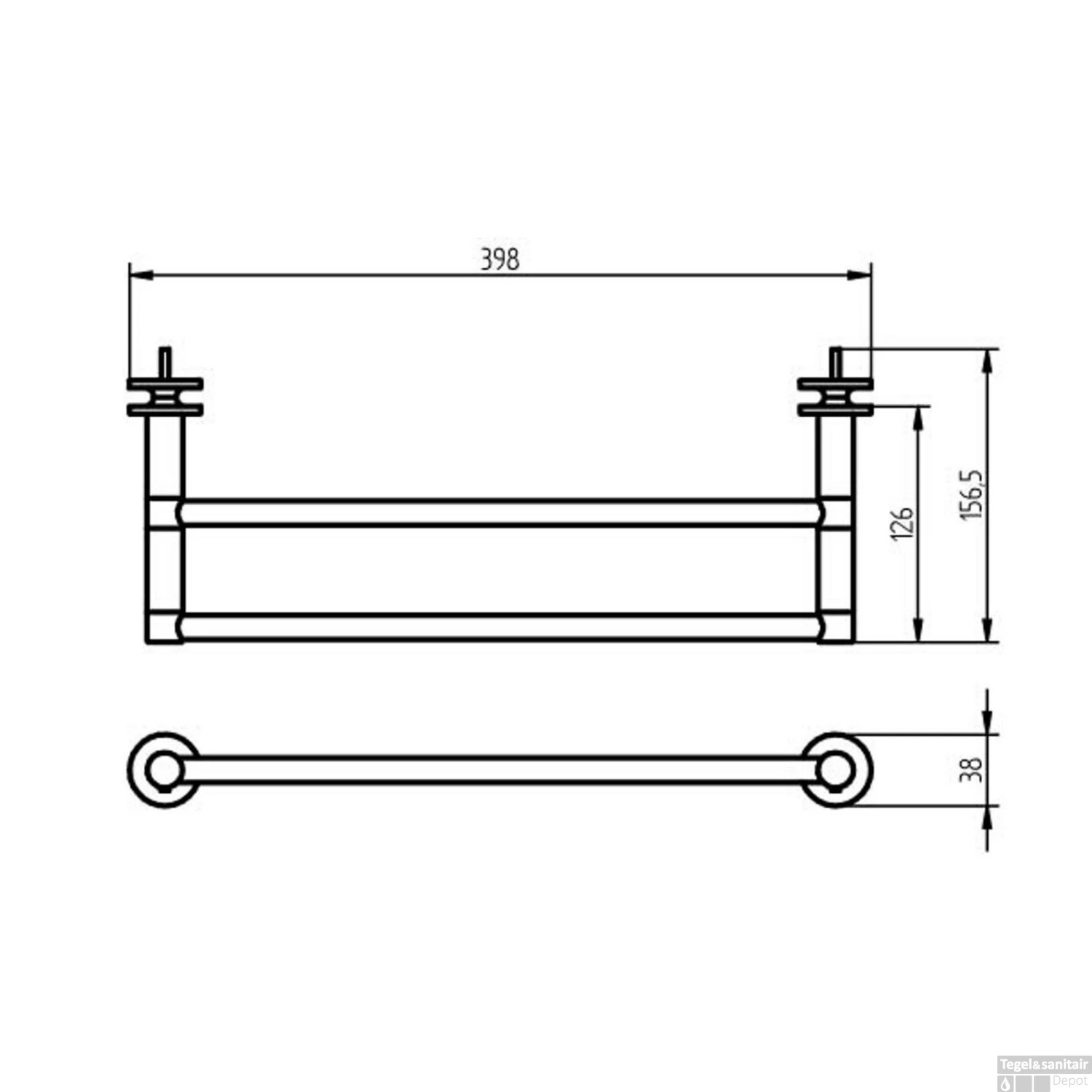 Handdoekhouder Voor Radiatoren Haceka Adoria 39,8x15,7 Cm Verchroomd Messing 3 Handdoekhouder Voor Radiatoren Haceka Adoria 39,8x15,7 Cm Verchroomd Messing - Afbeelding 3