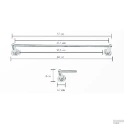 Handdoekhouder Sanicare Magnetisch Inkortbaar 60cm Rond Chroom -Winkel Voor Badkamerdouchebenodigdheden handoekhouder rond tech