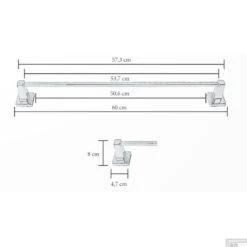 Handdoekhouder Sanicare Magnetisch Inkortbaar 60cm Vierkant Wit -Winkel Voor Badkamerdouchebenodigdheden handoekhouder vierkant tech 1