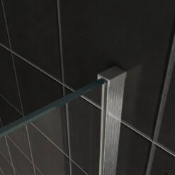 BWS Inloopdouche Pro Line Middenband 110x200 8mm Nano Coating RVS Profiel En Stang -Winkel Voor Badkamerdouchebenodigdheden helder geb. staal muurprofiel 2