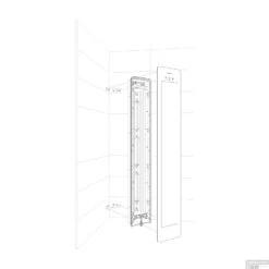 Sunshower Plus M Round Infrarood En UV-licht 140x33 Cm Inbouw - Opbouw Vlak Of Hoek Sand White -Winkel Voor Badkamerdouchebenodigdheden hoek opbouw geen douchekop exploded view v2 01 3 2 1 1 1