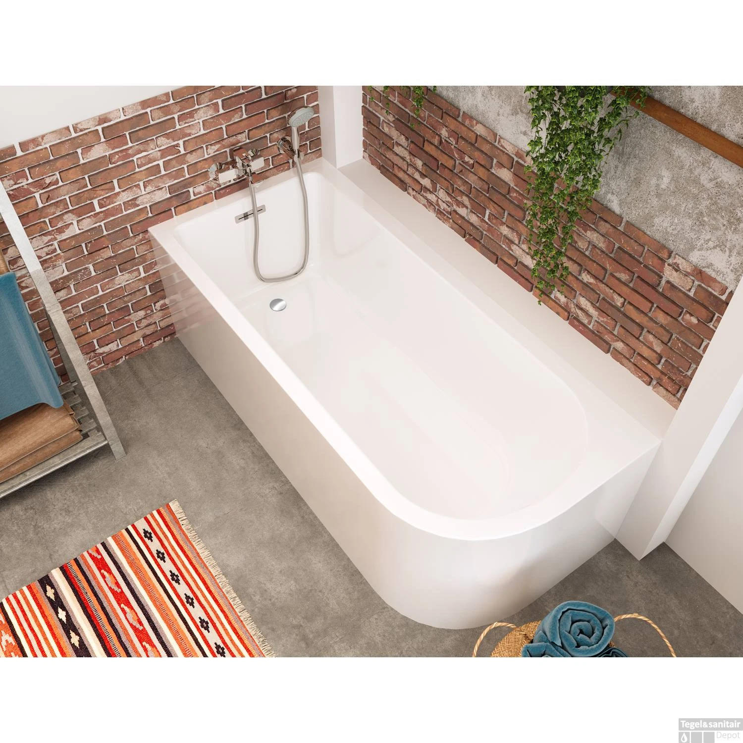 Hoekbad Allibert Serena 170x75x56 Cm Wit Links 5 Hoekbad Allibert Serena 170x75x56 Cm Wit Links - Afbeelding 5