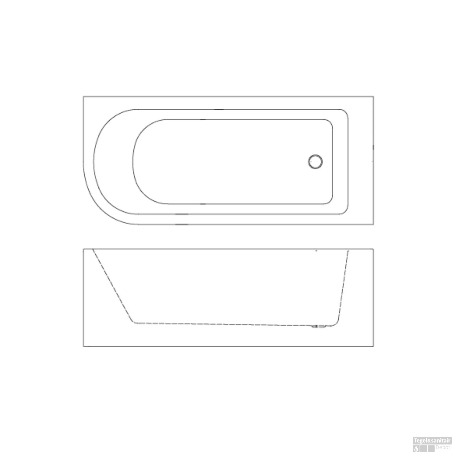 Hoekbad Allibert Serena 170x75x56 Cm Wit Rechts 6 Hoekbad Allibert Serena 170x75x56 Cm Wit Rechts - Afbeelding 6
