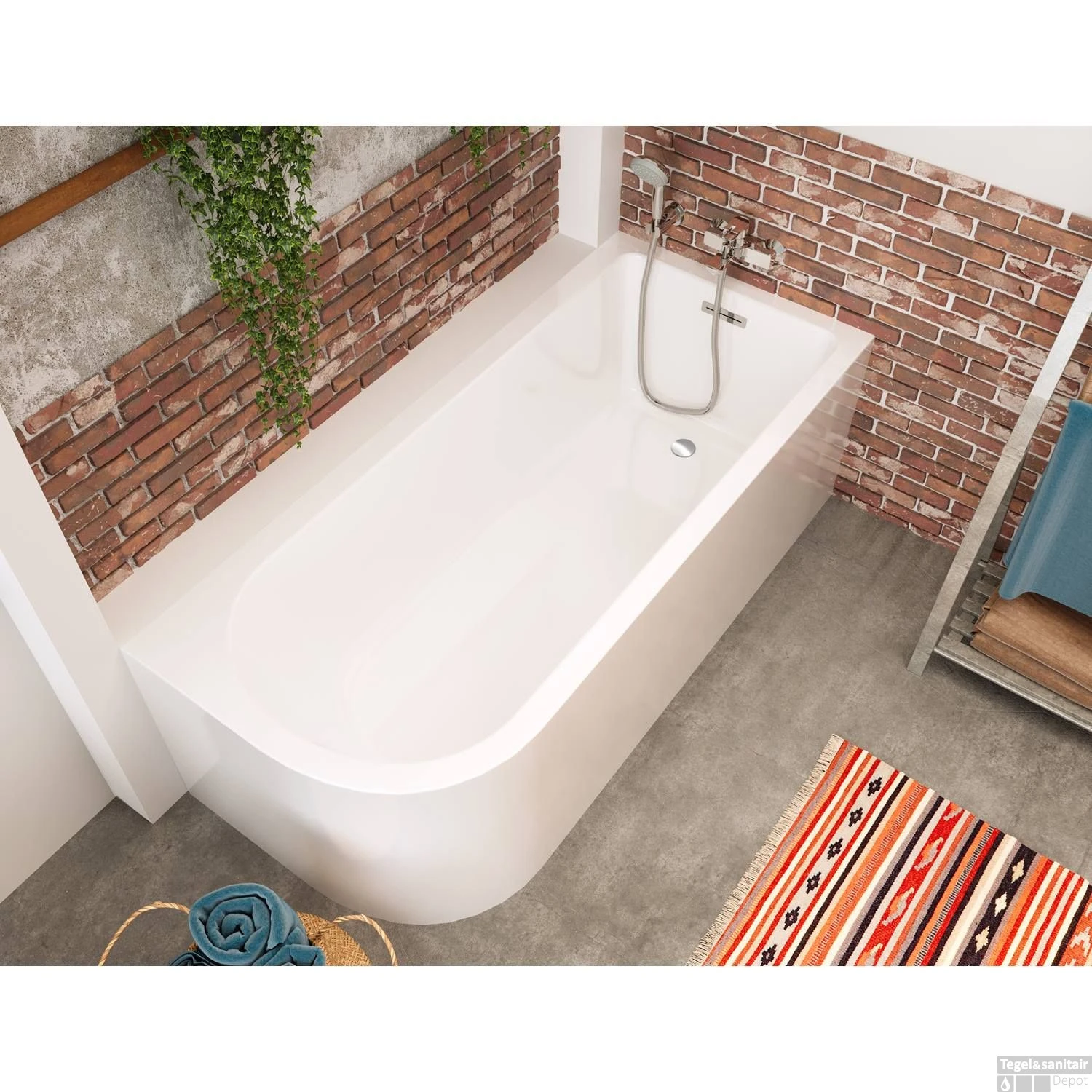 Hoekbad Allibert Serena 170x75x56 Cm Wit Rechts 5 Hoekbad Allibert Serena 170x75x56 Cm Wit Rechts - Afbeelding 5