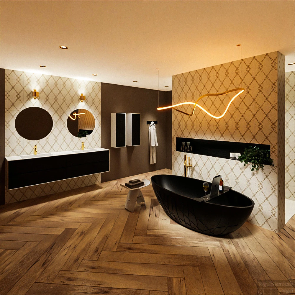 HOLM Vrijstaand Bad 180x85cm Kleur Urban / Urban 2 HOLM Vrijstaand Bad 180x85cm Kleur Urban / Urban - Afbeelding 2