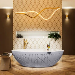 HOLM Vrijstaand Bad 180x85cm Kleur Cale / Talc -Winkel Voor Badkamerdouchebenodigdheden holm 2 00008