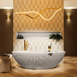 HOLM Vrijstaand Bad 180x85cm Kleur Linen / Linen 11 HOLM Vrijstaand Bad 180x85cm Kleur Linen / Linen -Winkel Voor Badkamerdouchebenodigdheden holm 2 00017