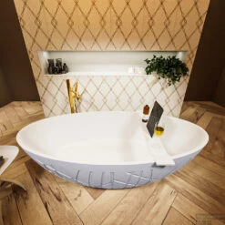 HOLM Vrijstaand Bad 180x85cm Kleur Cale / Talc -Winkel Voor Badkamerdouchebenodigdheden holm 3 00008