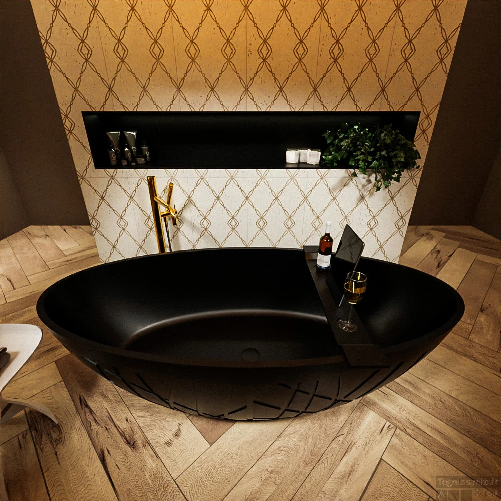 HOLM Vrijstaand Bad 180x85cm Kleur Urban / Urban 4 HOLM Vrijstaand Bad 180x85cm Kleur Urban / Urban - Afbeelding 4