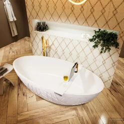 HOLM Vrijstaand Bad 180x85cm Kleur Cale / Talc -Winkel Voor Badkamerdouchebenodigdheden holm 4 00008