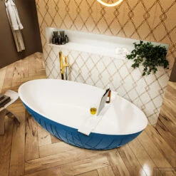 HOLM Vrijstaand Bad 180x85cm Kleur Jeans / Talc -Winkel Voor Badkamerdouchebenodigdheden holm 4 00013