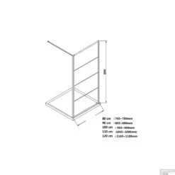 BWS Inloopdouche Frame 45x200 Cm 8mm NANO Glas Mat Zwart Raster 5 BWS Inloopdouche Frame 45x200 Cm 8mm NANO Glas Mat Zwart Raster -Winkel Voor Badkamerdouchebenodigdheden inloopdouche bws frame tech 2 7 1