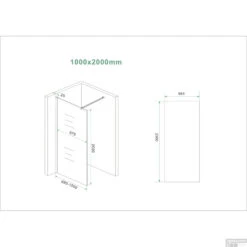 BWS Inloopdouche Pro Line Rookglas 100x200 Nano Coating Mat Wit Profiel En Stabilisatiestang 7 BWS Inloopdouche Pro Line Rookglas 100x200 Nano Coating Mat Wit Profiel En Stabilisatiestang -Winkel Voor Badkamerdouchebenodigdheden inloopdouche proline 100x200 8mm nano coating tech 6