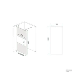 BWS Inloopdouche Pro Line Rookglas Met Middenband 120x200 8mm Nano Coating Geborsteld Messing Goud Profiel En Stang -Winkel Voor Badkamerdouchebenodigdheden inloopdouche proline 120x200 8mm nano coating tech 1 10
