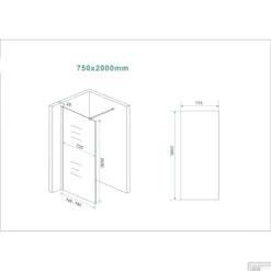 BWS Inloopdouche Pro Line Helder Glas 75x200 Geborsteld Messing Goud Profiel En Stang -Winkel Voor Badkamerdouchebenodigdheden inloopdouche proline 75x200 8mm nano coating tech 2