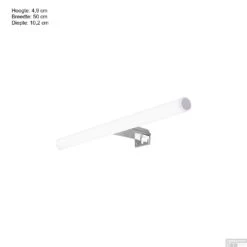 LED Spiegellamp Allibert Scope 9 Watt 50x4,9x10,2 Cm Glanzend Chroom -Winkel Voor Badkamerdouchebenodigdheden led spiegellamp allibert scope 9 watt 50x4 9x10 2 cm glanzend chroom tec