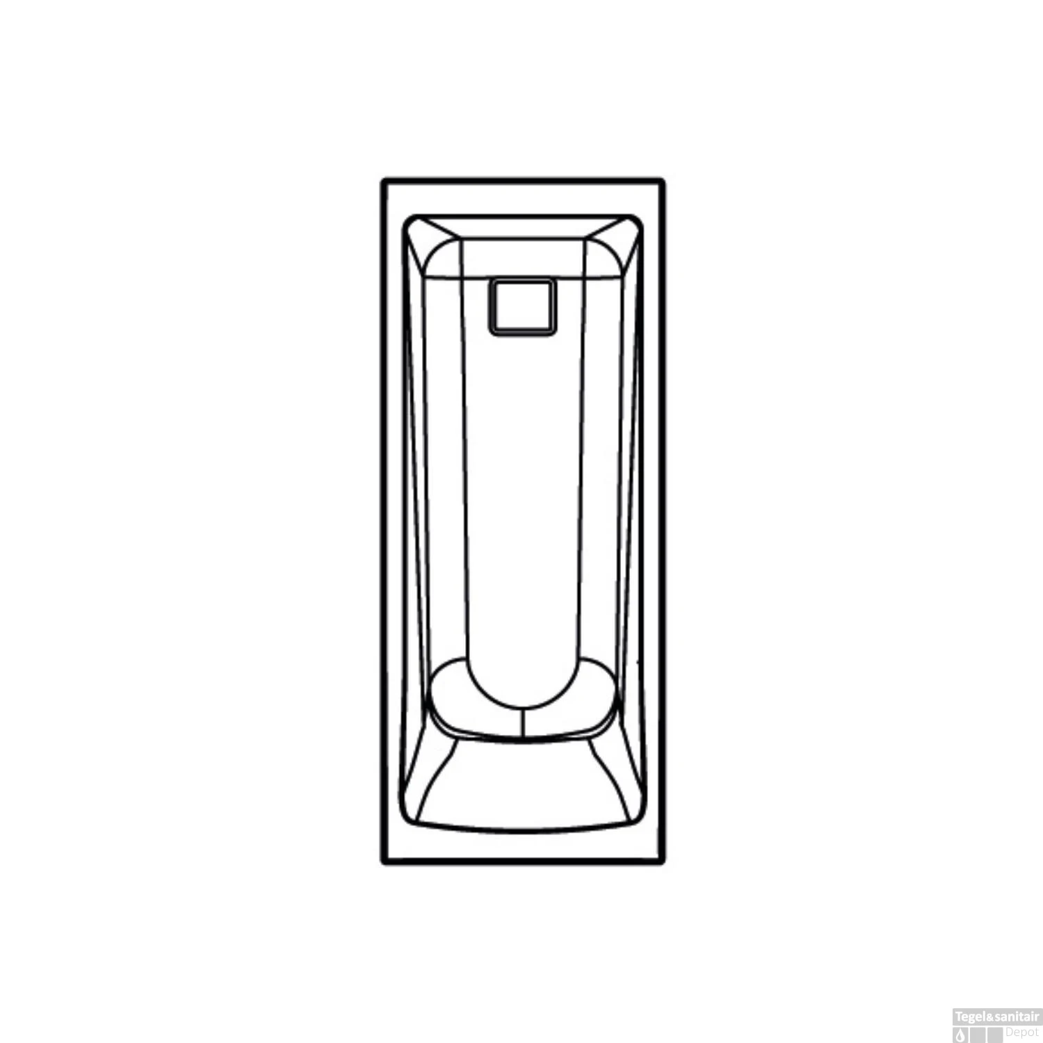 Ligbad Allibert Aero Rechthoekig Bad 170x75x52 Cm Incl. Afvoerdeksel En Poten - Afbeelding 4