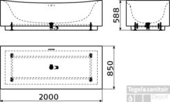 Ligbad Clou Hammock 200x85x59cm Acryl Glans Wit (Vrijstaand) 11 Ligbad Clou Hammock 200x85x59cm Acryl Glans Wit (Vrijstaand) -Winkel Voor Badkamerdouchebenodigdheden ligbad clou hammock 200x85x59cm acryl glans wit vrijstaand tech