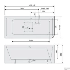 Ligbad Polysan Marlene 165x75x63 Cm Asymmetrisch Links Wit -Winkel Voor Badkamerdouchebenodigdheden ligbad polysan marlene 165x75x63 asymmetrisch links wit sph72403mcl tech